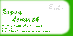 rozsa lenarth business card