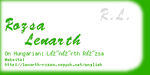 rozsa lenarth business card